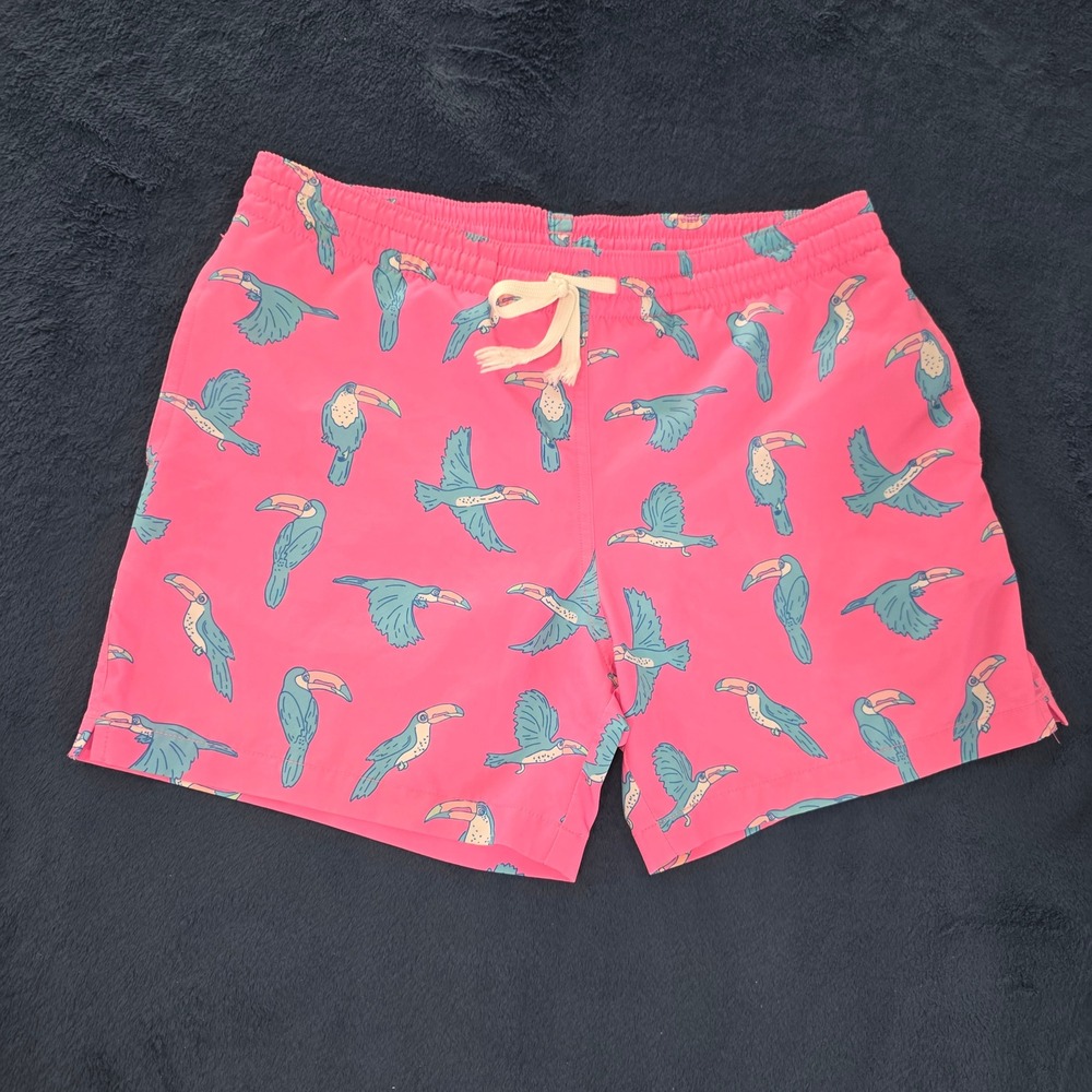 Chubbies Mens Pink Toucan Print Swim Trunks 5.5 Inch Inseam XS